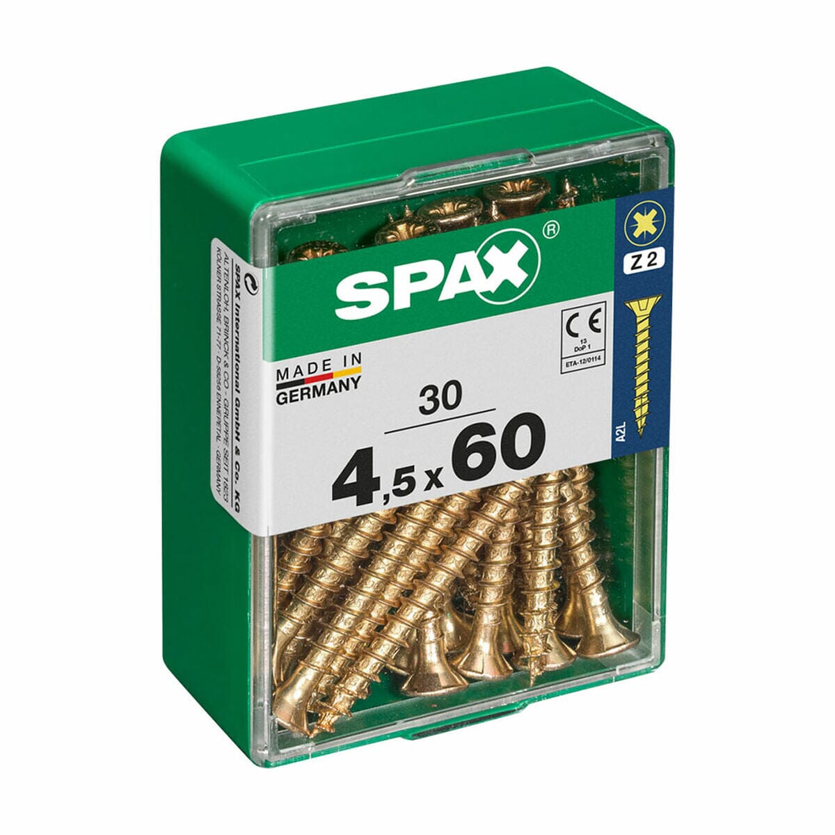 Schraubenkasten SPAX Holzschraube Flacher Kopf (4,5 x 60 mm) - werkzeug-online24