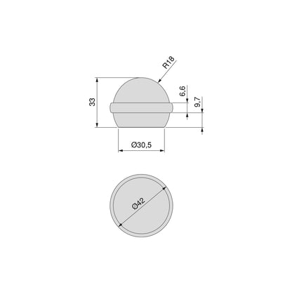 Emuca Türstopper selbstklebend Set 6 Stück, Bodentürstopper Kunststoff, Transparent - werkzeug-online24
