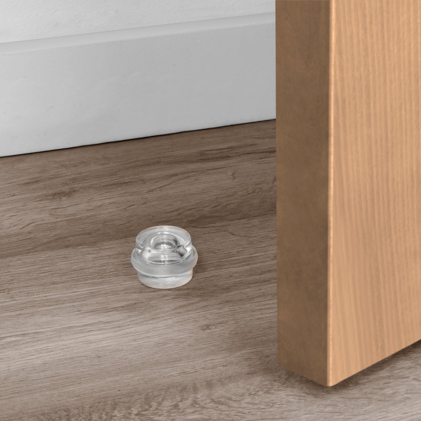 Emuca Türstopper selbstklebend Set 6 Stück, Bodentürstopper Kunststoff, Transparent - werkzeug-online24