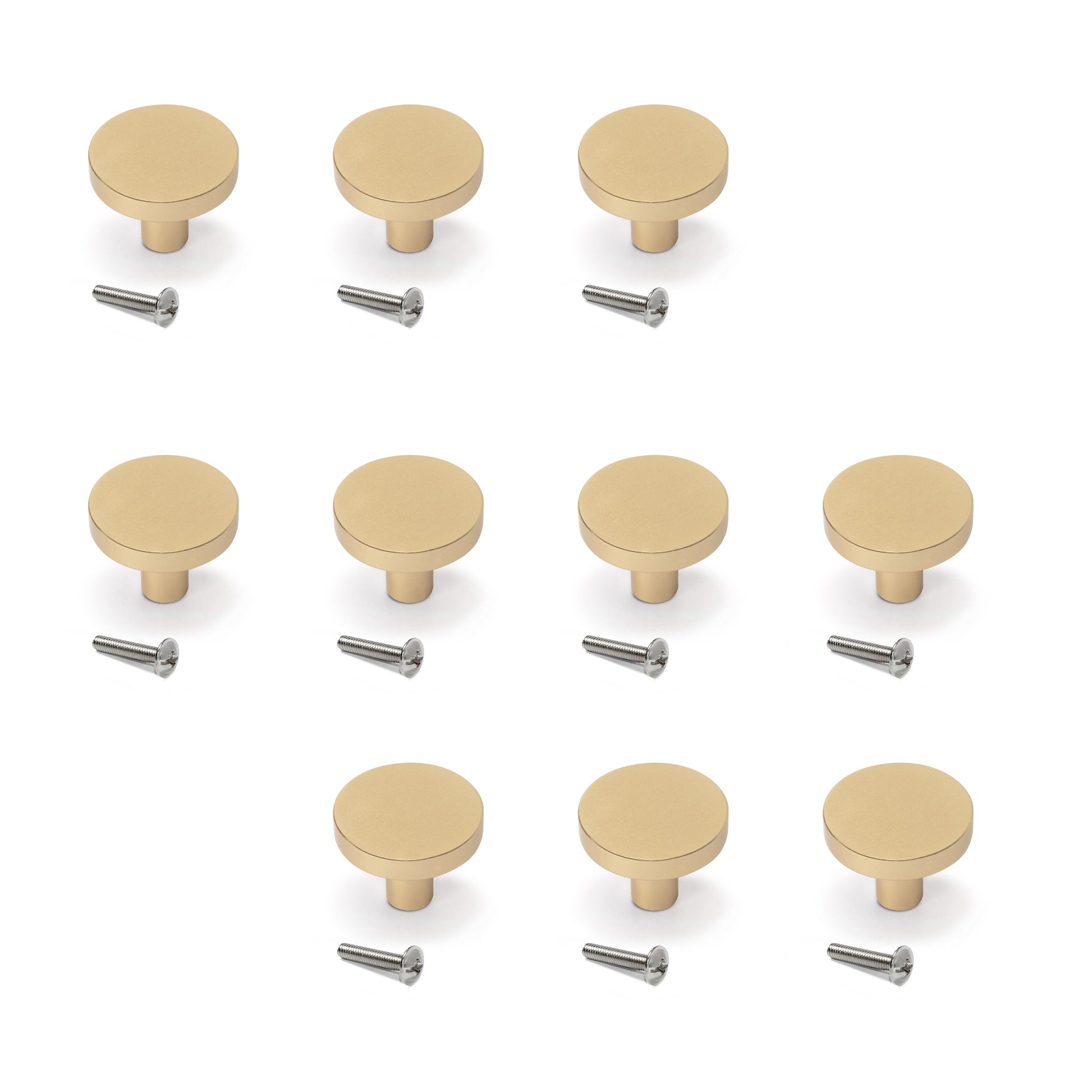 Emuca Set 10 Möbelknöpfe, Schrankknöpfe Uppsala, Durchmesser 30mm, Aluminium - werkzeug-online24