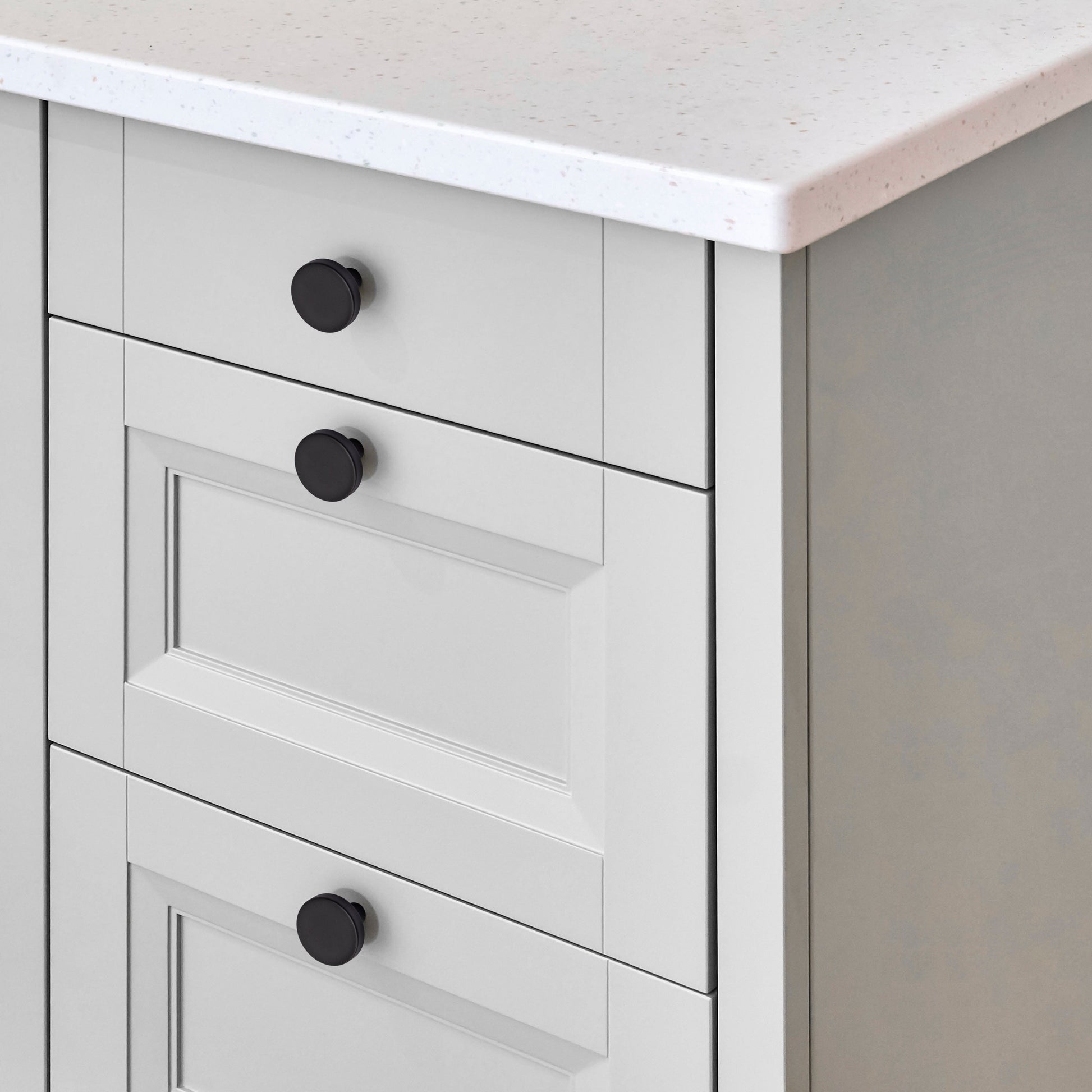 Emuca Set 10 Möbelknöpfe, Schrankknöpfe Uppsala, Durchmesser 30mm, Aluminium - werkzeug-online24