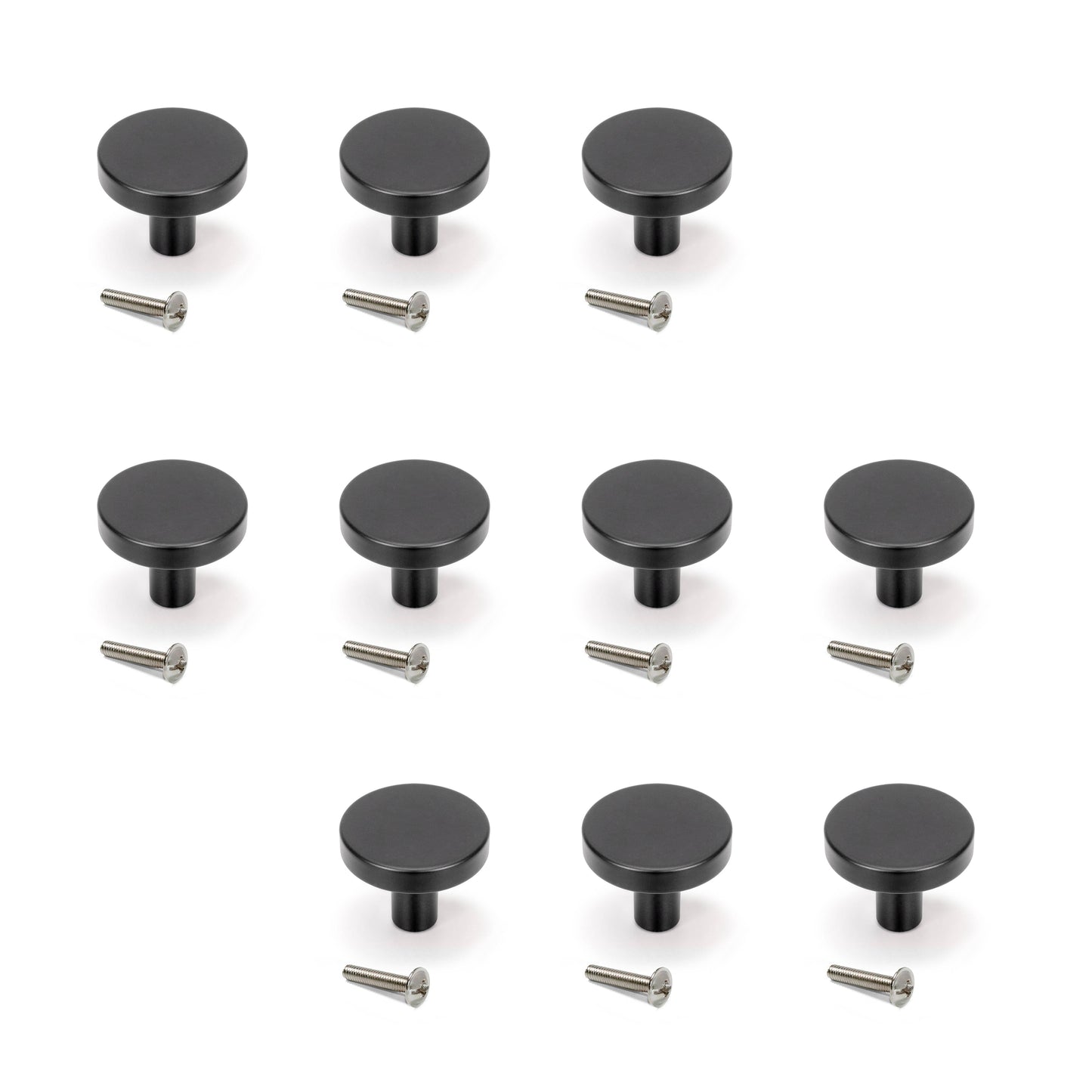 Emuca Set 10 Möbelknöpfe, Schrankknöpfe Uppsala, Durchmesser 30mm, Aluminium - werkzeug-online24