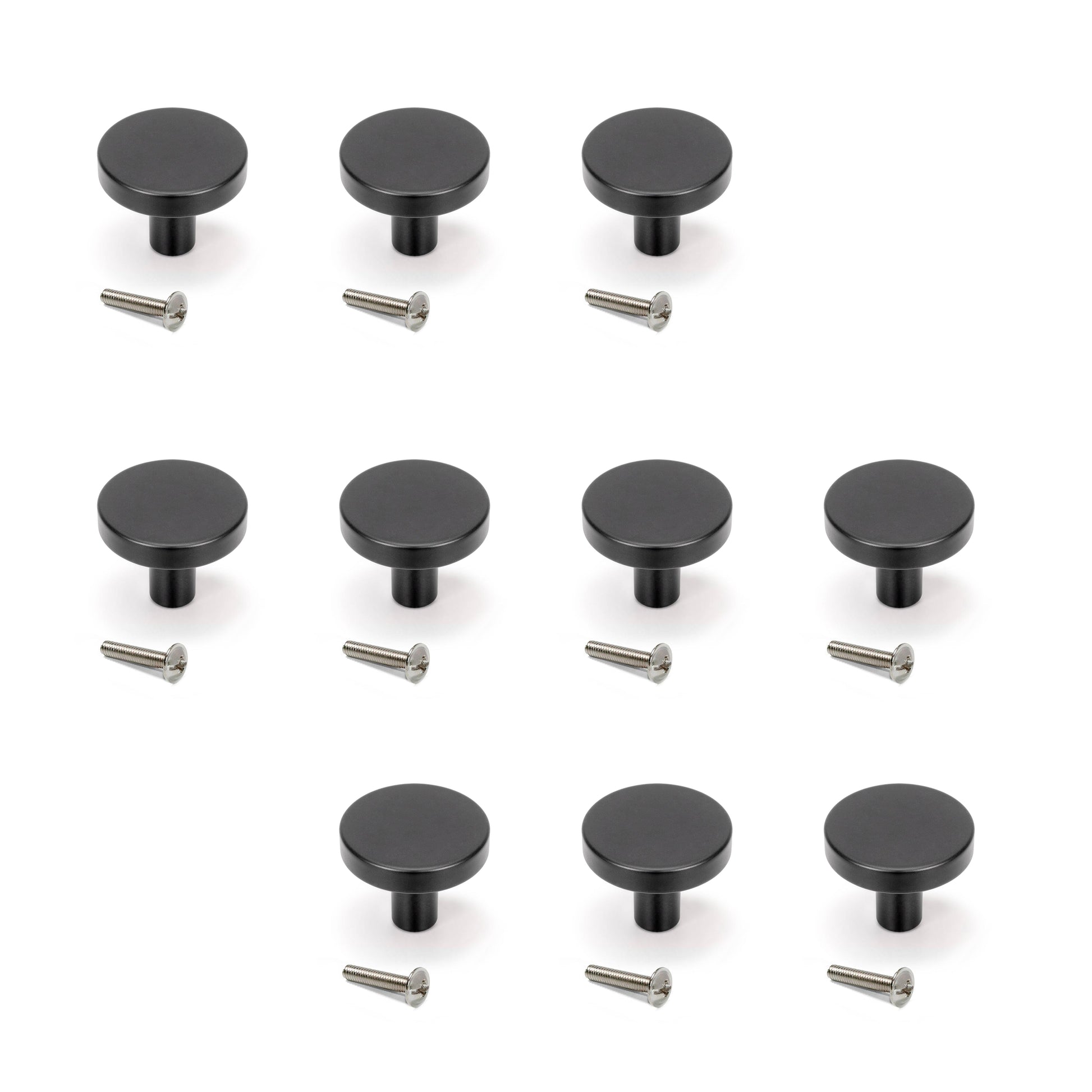 Emuca Set 10 Möbelknöpfe, Schrankknöpfe Uppsala, Durchmesser 30mm, Aluminium - werkzeug-online24