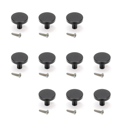 Emuca Set 10 Möbelknöpfe, Schrankknöpfe Uppsala, Durchmesser 30mm, Aluminium - werkzeug-online24