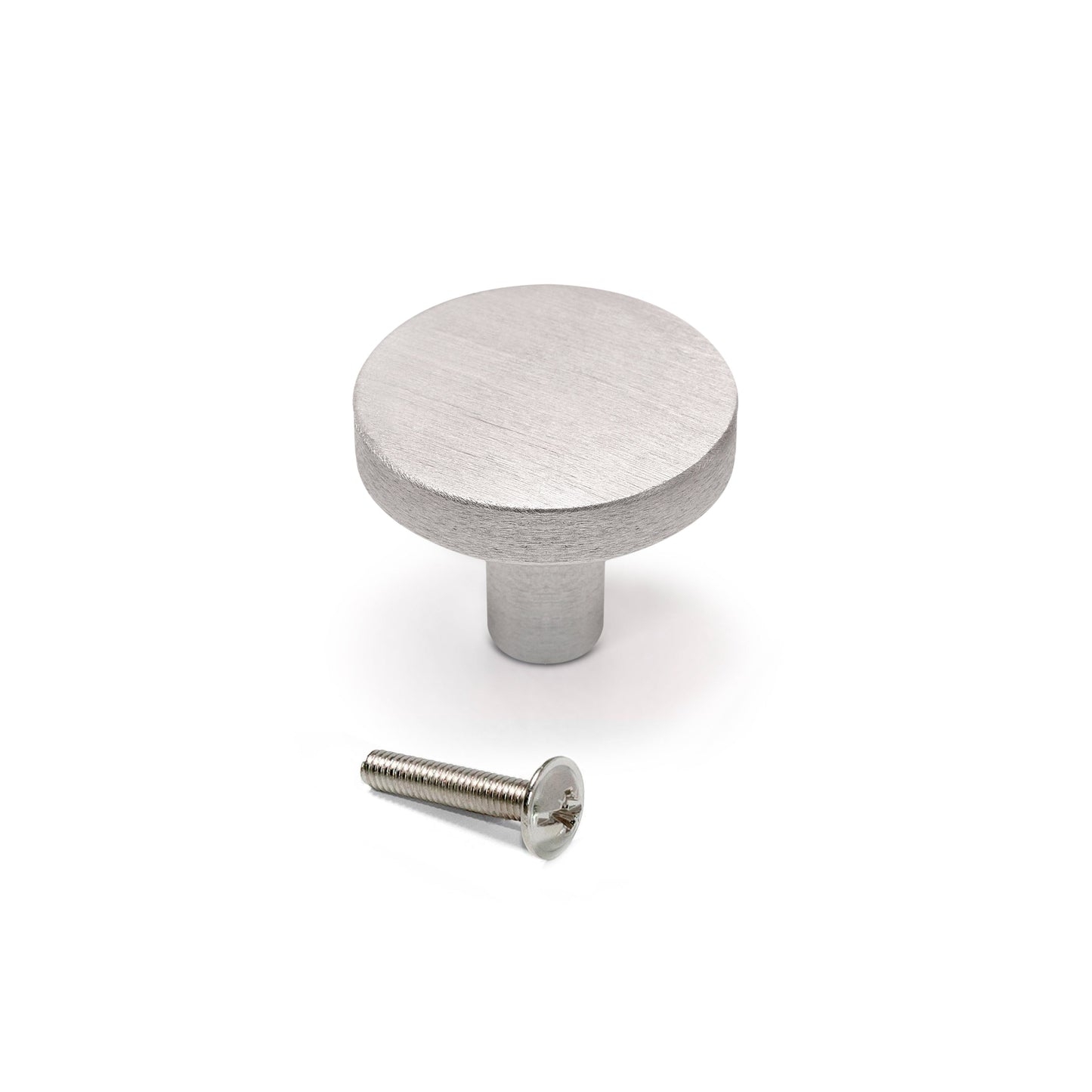 Emuca Set 10 Möbelknöpfe, Schrankknöpfe Uppsala, Durchmesser 30mm, Aluminium - werkzeug-online24