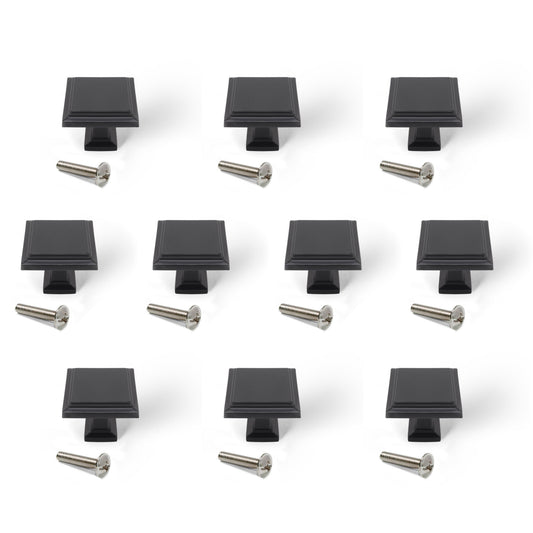 Emuca Set 10 MöbelknöpfeSchrankknöpfe, Ceuta, 31.5x31.5mm, Zamak - werkzeug-online24