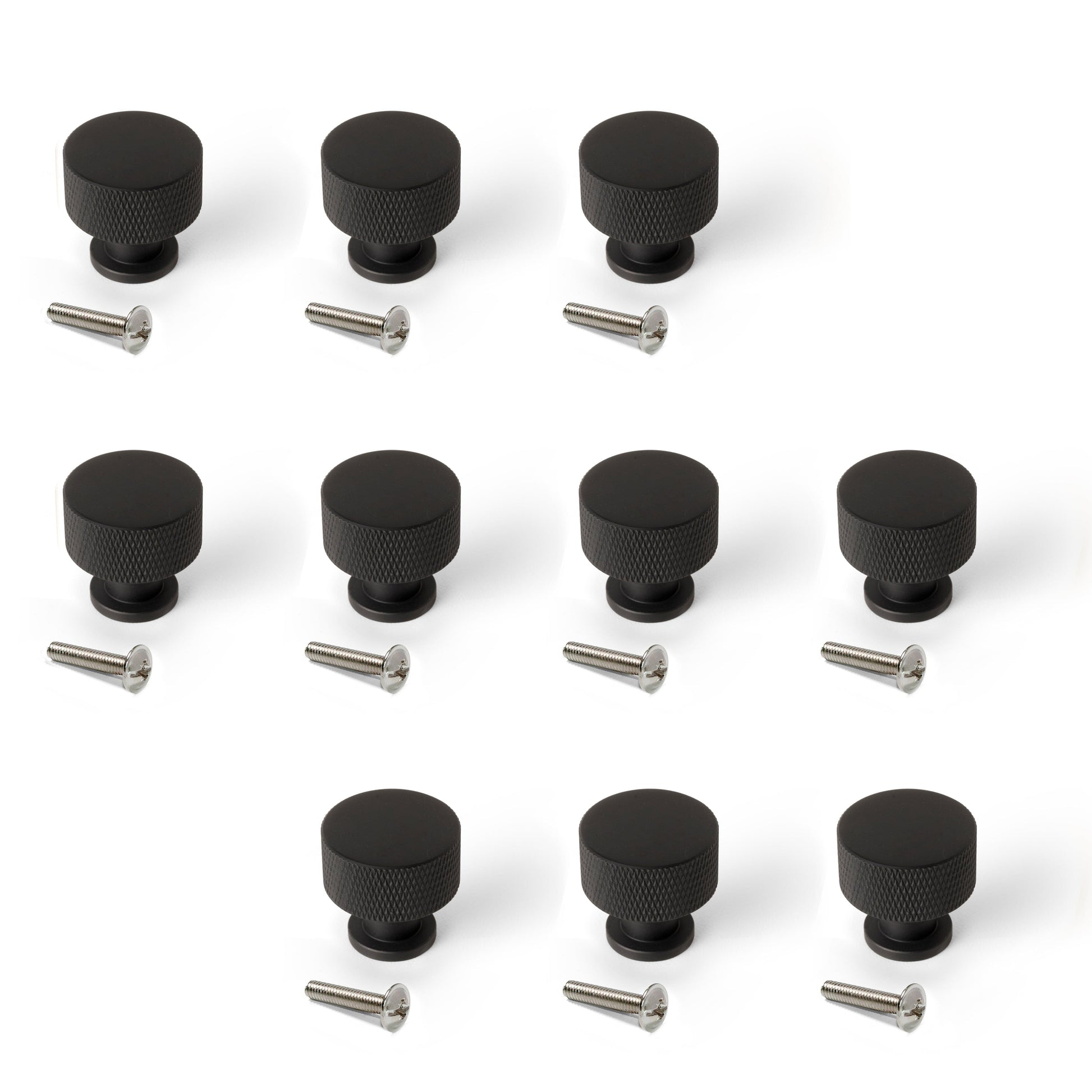 Emuca Set 10 Möbelknöpfe Argos, Durchmesser 30mm, Aluminium, Gold, Schwarz - werkzeug-online24