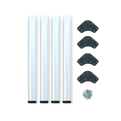 Emuca Tischbeine Set 4 Stück aus Stahl, Möbelbeine Weiß, Schwarz, Silber