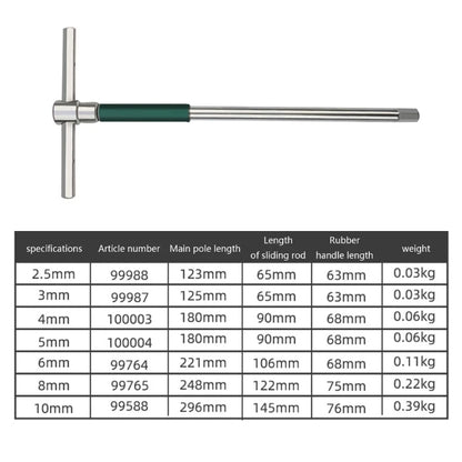 Innensechskantschlüssel aus Karbonstahl, T-Griff, Stiftschlüssel, 2,5mm - 8mm 1 Stück - werkzeug-online24