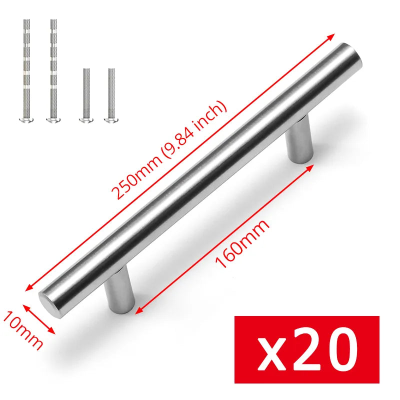 Set 20 Stück Schrankgriffe Edelstahl , Möbelgriffe schwarz, gold, silber - werkzeug-online24