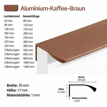 Lange Küchengriffe & Schrankgriffe bis 1200 mm – 5 Farben - werkzeug-online24