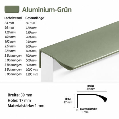 Lange Küchengriffe & Schrankgriffe bis 1200 mm – 5 Farben - werkzeug-online24