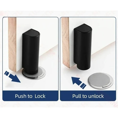 Magnetischer Türstopper aus Edelstahl – Schwarz oder Weiß – Türhalter mit starkem Magnet, ohne Bohren - werkzeug-online24