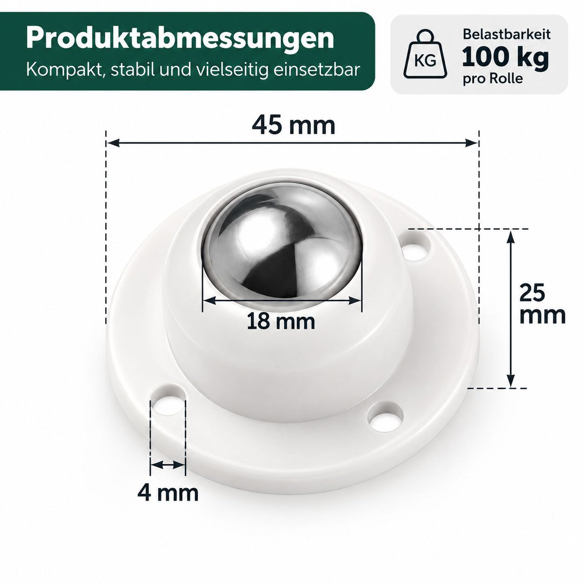 Möbelrollen, Schrankrollen Set 4 Stück - werkzeug-online24