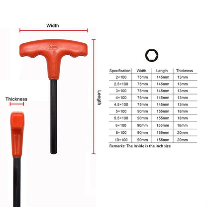 Innensechskantschlüssel, Innensechsrund, T-Griff, Stiftschlüssel, Set 10 Stück 2 mm - 10 mm - werkzeug-online24
