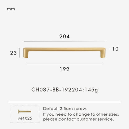 Küchengriffe aus massivem Messing, schlichter Stil, Gold, Hochwertige Möbelgriffe - werkzeug-online24