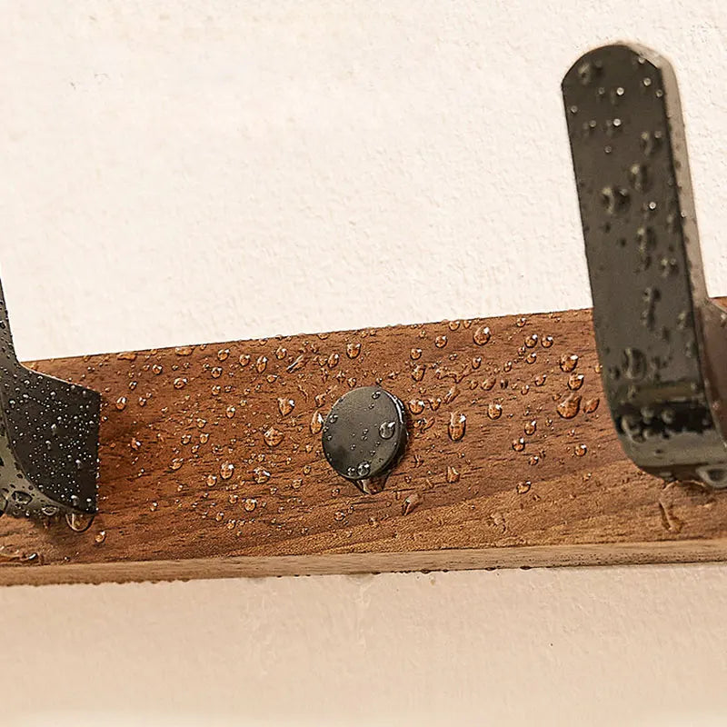 Garderobenleiste Massivholz Metall, Wandhakenleiste - werkzeug-online24