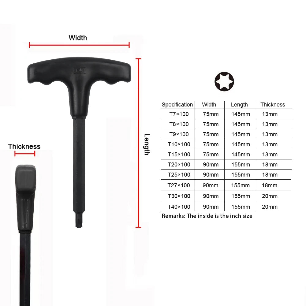 Innensechskantschlüssel, Innensechsrund, T-Griff, Stiftschlüssel, Set 10 Stück 2 mm - 10 mm - werkzeug-online24