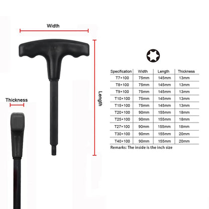 Innensechskantschlüssel, Innensechsrund, T-Griff, Stiftschlüssel, Set 10 Stück 2 mm - 10 mm - werkzeug-online24
