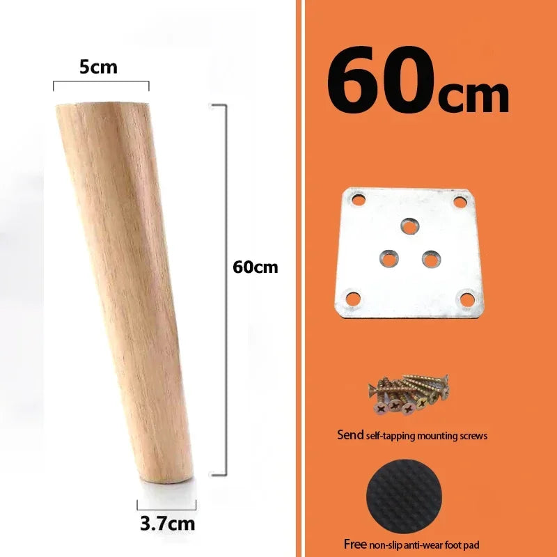 Tischbeine aus Holz, Möbelfüße Holz Set 4 Stück, Möbelbeine bis 60cm - werkzeug-online24