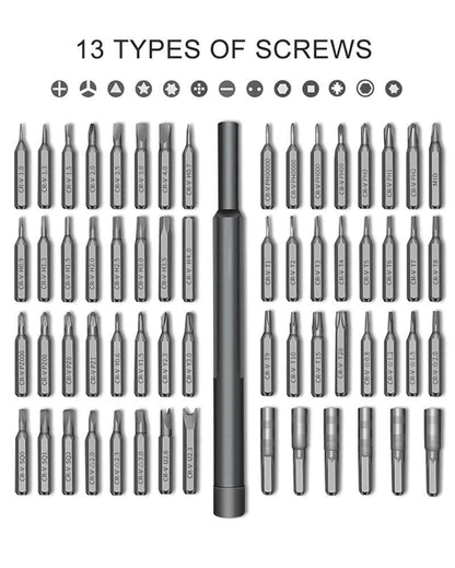 Schraubendreher Set 63-teilig, magnetisch, Feinmechanik Schraubenzieher Satz - werkzeug-online24