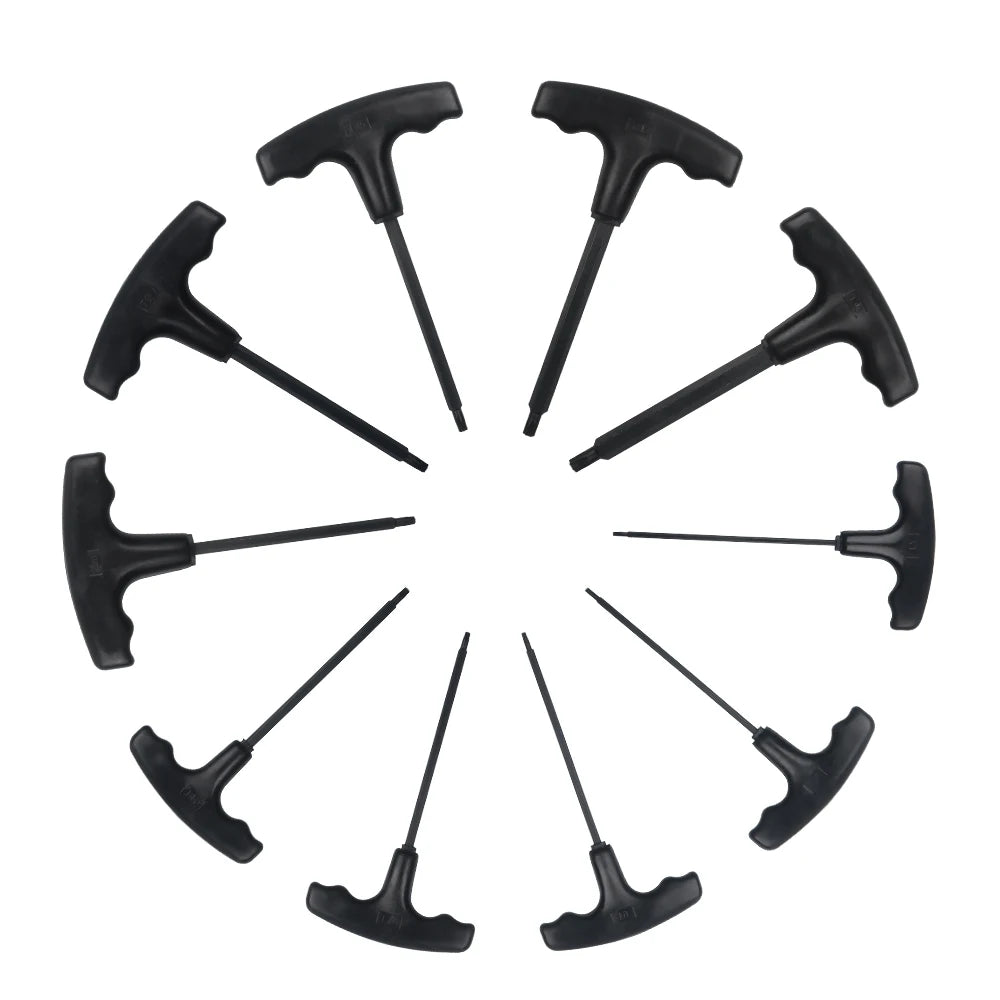 Innensechskantschlüssel, Innensechsrund, T-Griff, Stiftschlüssel, Set 10 Stück 2 mm - 10 mm - werkzeug-online24