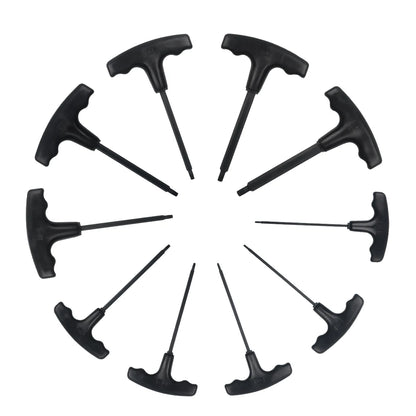 Innensechskantschlüssel, Innensechsrund, T-Griff, Stiftschlüssel, Set 10 Stück 2 mm - 10 mm - werkzeug-online24
