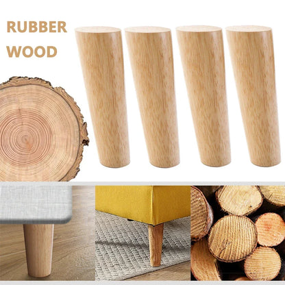 Tischbeine aus Holz, Möbelfüße Holz Set 4 Stück, Möbelbeine bis 60cm - werkzeug-online24