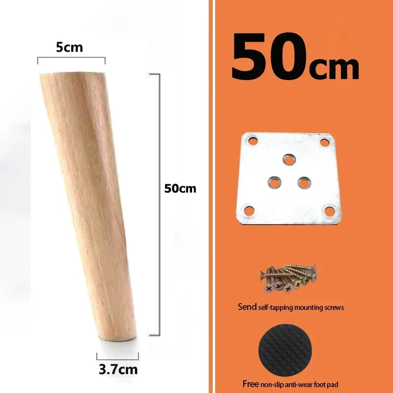 Tischbeine aus Holz, Möbelfüße Holz Set 4 Stück, Möbelbeine bis 60cm - werkzeug-online24