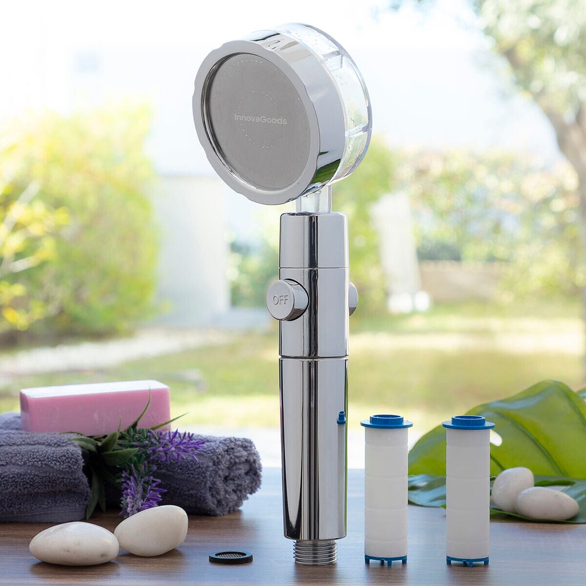 Öko-Dusche mit Druckpropeller und Reinigungsfilter Heliwer InnovaGoods - werkzeug-online24