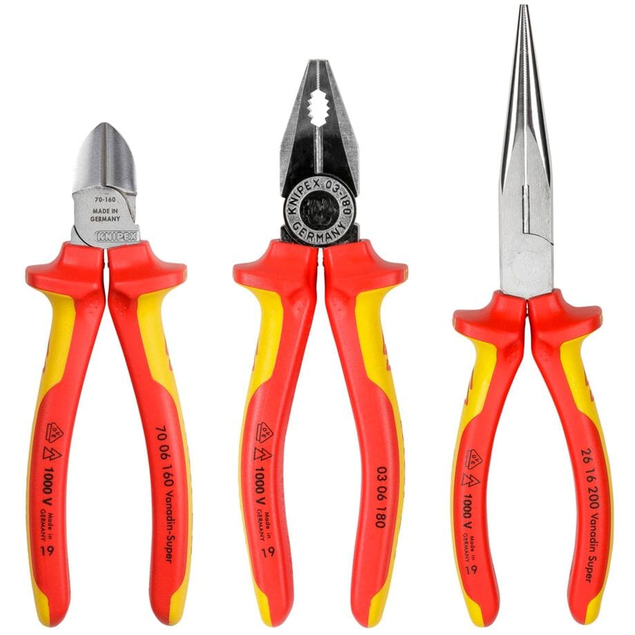 KNIPEX Zangensatz Elektro-Paket 3-teilig VDE - 00 20 12 - werkzeug-online24