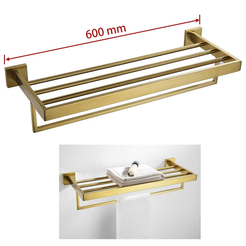 Bad-Accessoires, Bad Zubehör, Badausstattung Edelstahl Gold - werkzeug-online24
