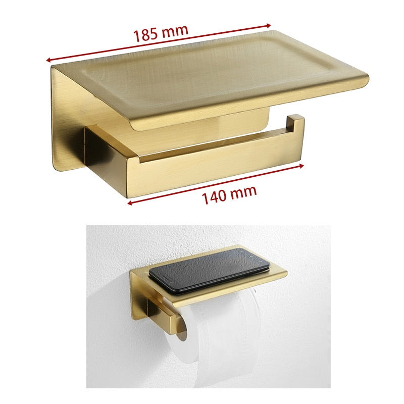 Bad-Accessoires, Bad Zubehör, Badausstattung Edelstahl Gold - werkzeug-online24