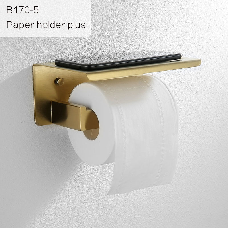 Bad-Accessoires, Bad Zubehör, Badausstattung Edelstahl Gold - werkzeug-online24