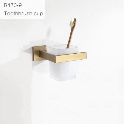 Bad-Accessoires, Bad Zubehör, Badausstattung Edelstahl Gold - werkzeug-online24