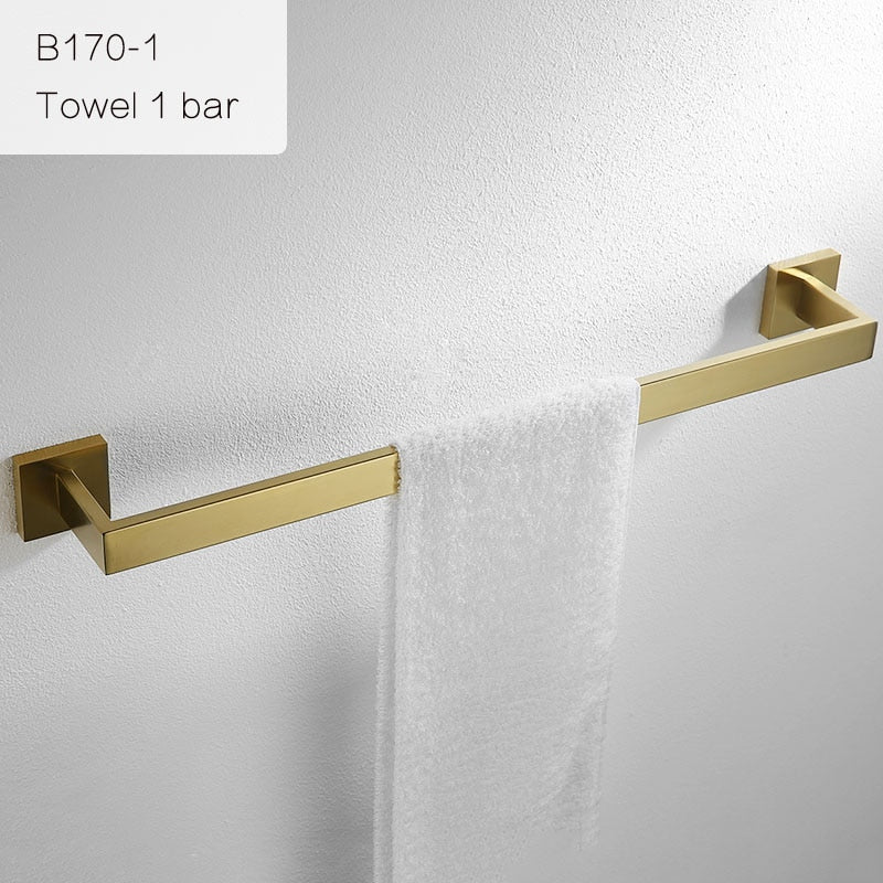 Bad-Accessoires, Bad Zubehör, Badausstattung Edelstahl Gold - werkzeug-online24