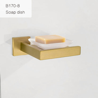 Bad-Accessoires, Bad Zubehör, Badausstattung Edelstahl Gold - werkzeug-online24