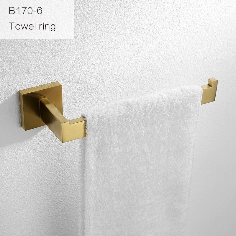Bad-Accessoires, Bad Zubehör, Badausstattung Edelstahl Gold - werkzeug-online24