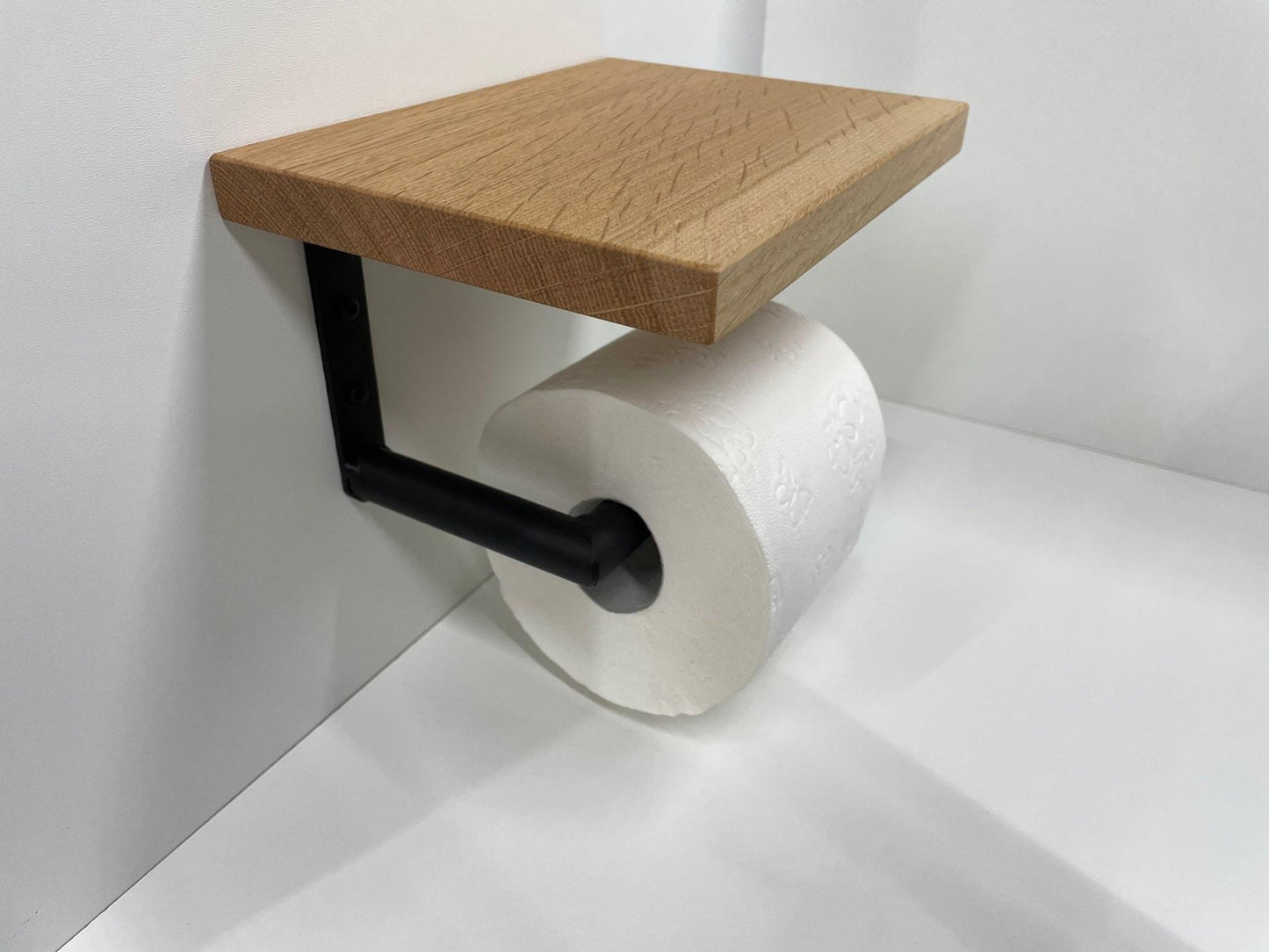 Toilettenpapierhalter, Klopapierhalter Massivholz Eiche glatt, Made in Germany - werkzeug-online24