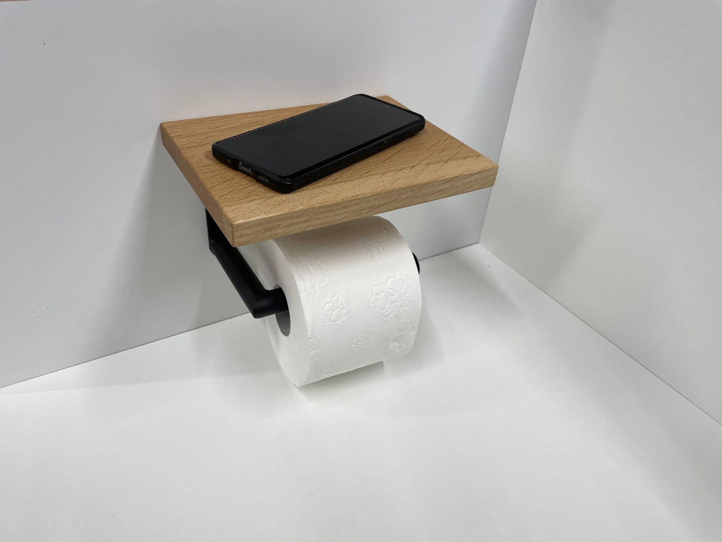 Toilettenpapierhalter, Klopapierhalter Massivholz Eiche glatt, Made in Germany - werkzeug-online24