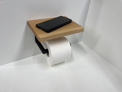 Toilettenpapierhalter, Klopapierhalter Massivholz Eiche glatt, Made in Germany - werkzeug-online24