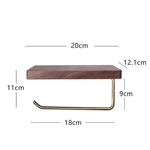 Toilettenpapierhalter Massivholz, Messing - werkzeug-online24