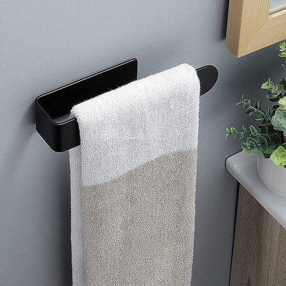 Handtuchhalter, Handtuchhaken Edelstahl, Mattschwarz, Silber, selbstklebend - werkzeug-online24