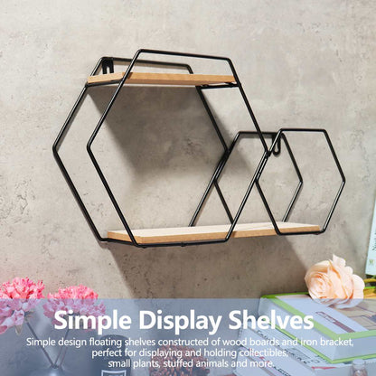 Wandregal Eisen Hexagon Design - werkzeug-online24